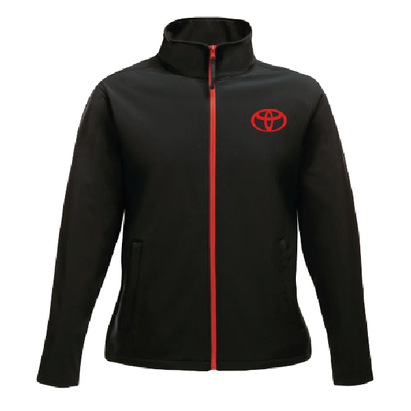 Black and red Toyota branded mechanic workwear fleece 
