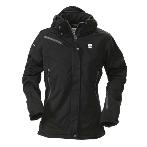black branded mid length winter jacket